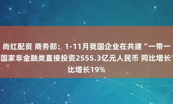尚红配资 商务部：1-11月我国企业在共建“一带一路”国家非金融类直接投资2555.3亿元人民币 同比增长19%