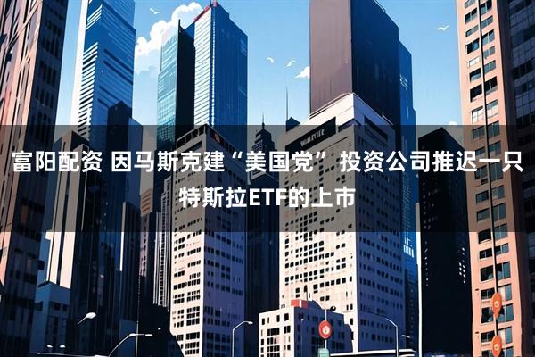 富阳配资 因马斯克建“美国党” 投资公司推迟一只特斯拉ETF的上市