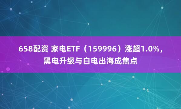 658配资 家电ETF（159996）涨超1.0%，黑电升级与白电出海成焦点